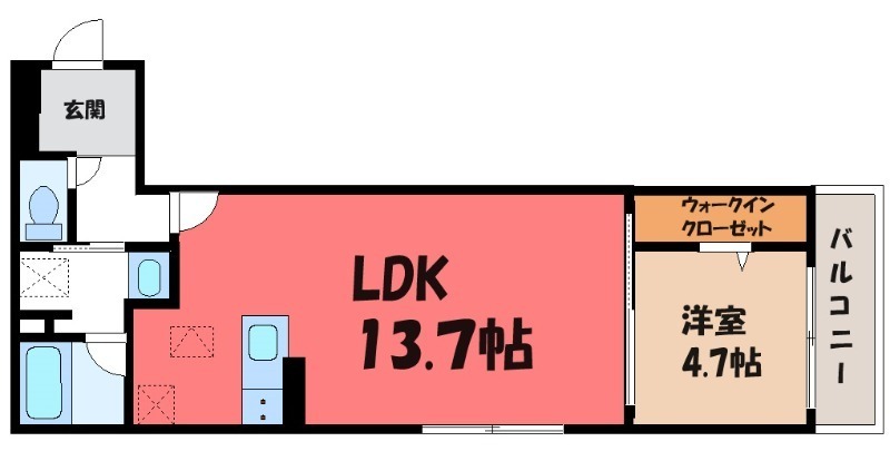 宇都宮市元今泉のアパートの間取り