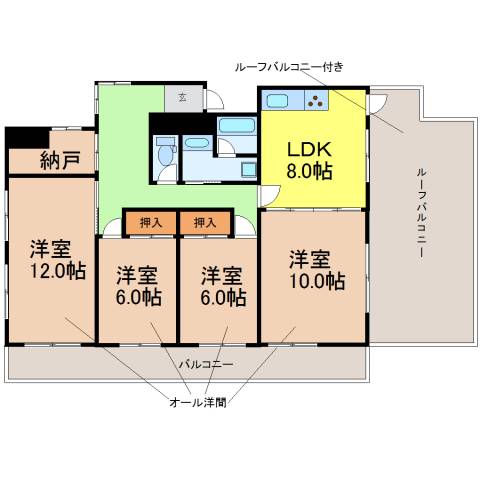 名古屋市熱田区外土居町のマンションの間取り