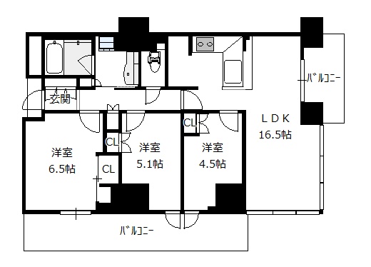 ジオタワー南森町の間取り