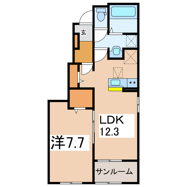 大沼郡会津美里町字新町のアパートの間取り