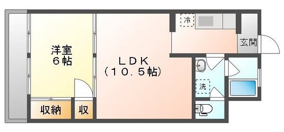 岡山市中区浜のマンションの間取り