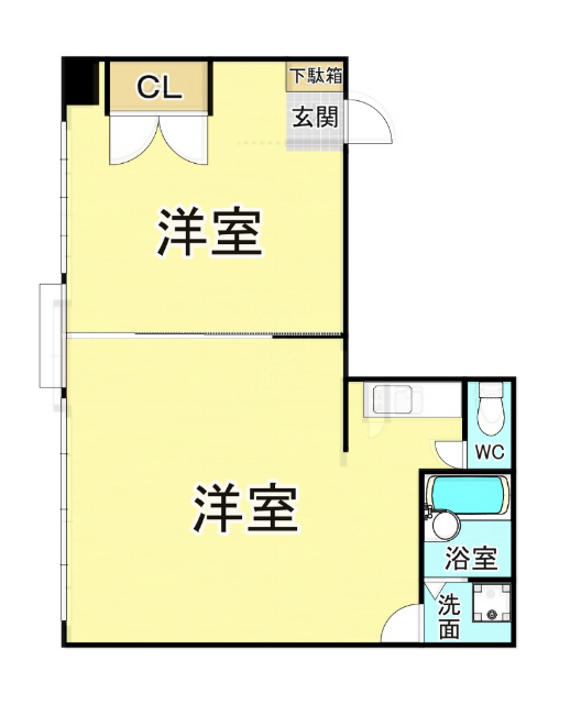 北九州市小倉北区弁天町のアパートの間取り