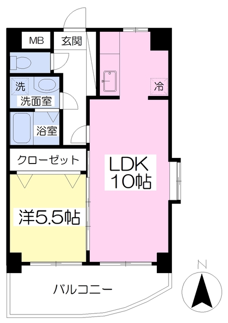 北九州市小倉北区浅野のマンションの間取り