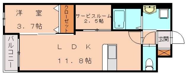 古賀市天神のマンションの間取り