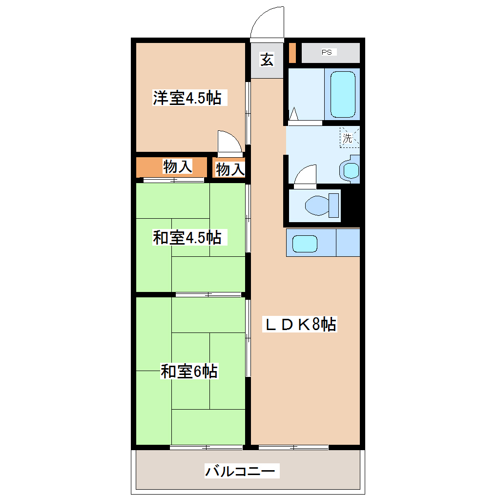 銀杏町庄司マンションの間取り