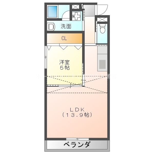 豊川市市田町のアパートの間取り