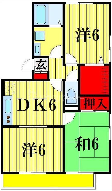 市川市堀之内のアパートの間取り