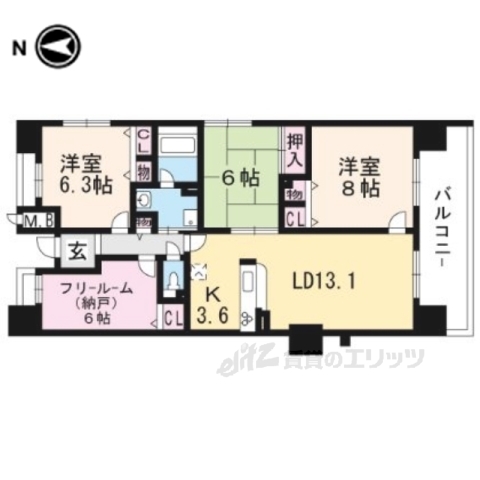 パデシオン桃山南の間取り