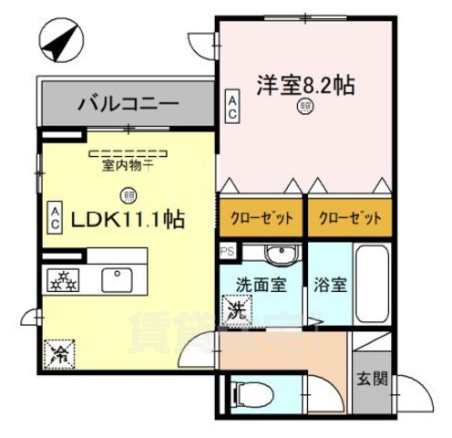 大津市本堅田のアパートの間取り