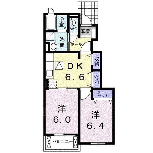 藤枝市時ケ谷のアパートの間取り