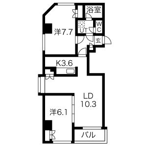 メープル中の島の間取り