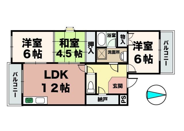 神戸市西区枝吉のマンションの間取り