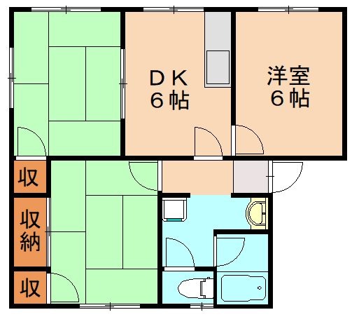 宗像市久原のアパートの間取り