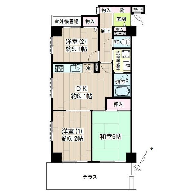 横浜市鶴見区上末吉のマンションの間取り