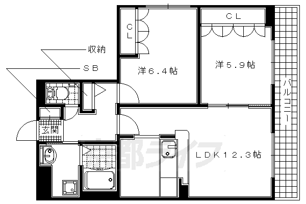 木津川市梅美台のマンションの間取り