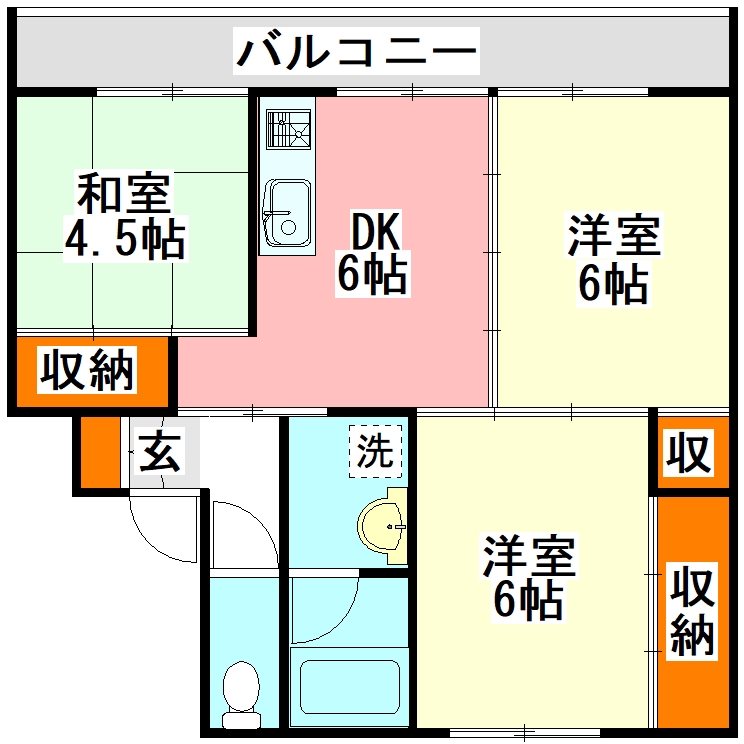 ビレッジハウス頴田　１号の間取り