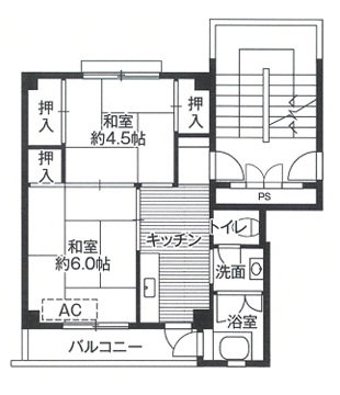 ビレッジハウス北条第二2号棟の間取り