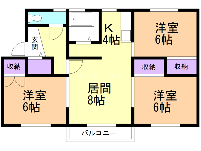 カームネス　Ｄの間取り