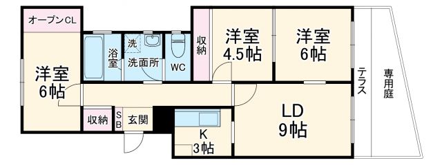 名古屋市名東区西里町のマンションの間取り