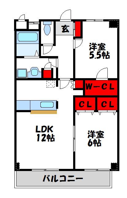 宗像市栄町のマンションの間取り