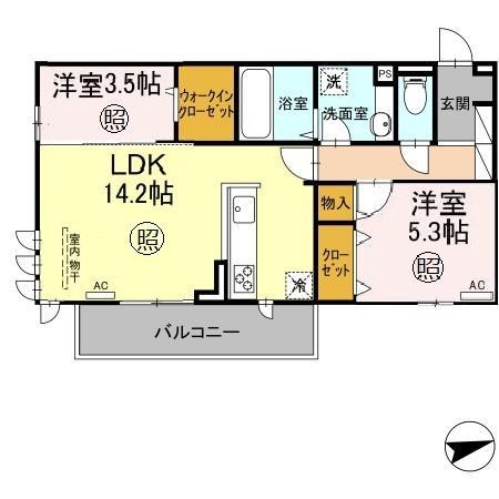 北九州市門司区大里戸ノ上のアパートの間取り