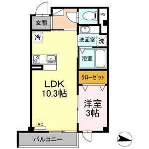 名古屋市熱田区旗屋のマンションの間取り