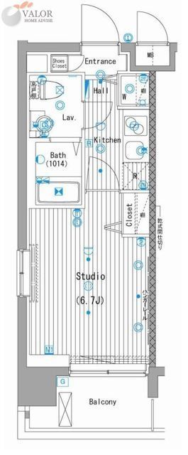 【横浜市西区花咲町のマンションの間取り】