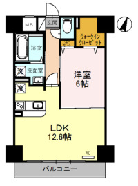 泉大津市田中町のマンションの間取り