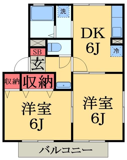 大網白里市ながた野のアパートの間取り