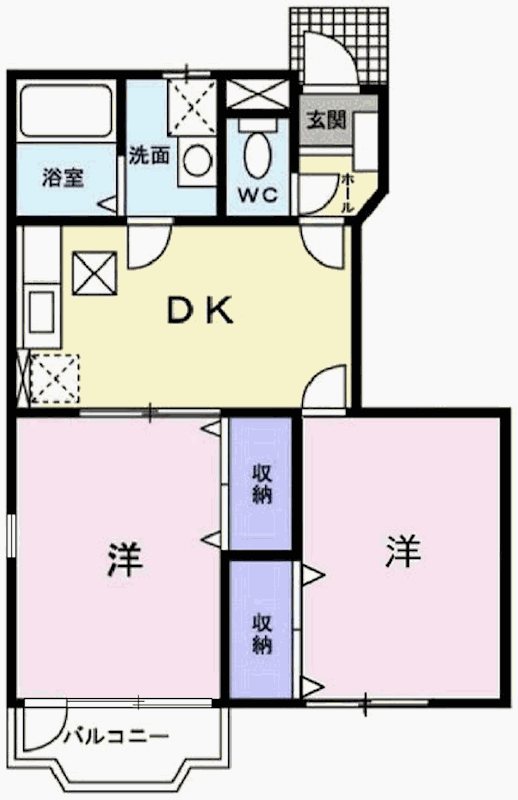 加古川市平岡町高畑のアパートの間取り