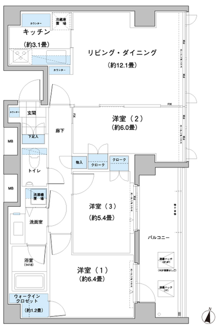 ガーデニエール砧レジデンスの間取り