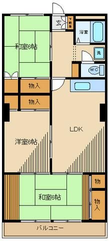 府中市是政のマンションの間取り