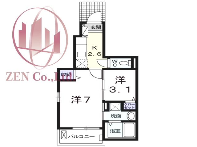 呉市広古新開のアパートの間取り