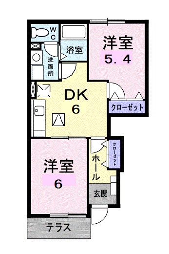 平塚市中里のアパートの間取り