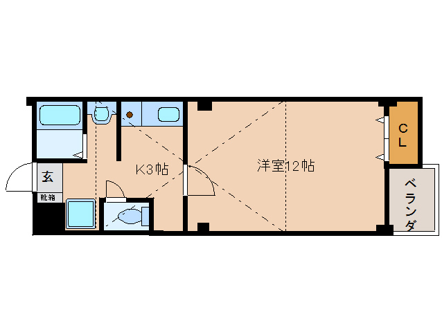 橿原市西池尻町のアパートの間取り