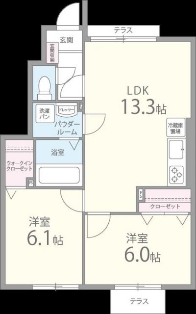 福岡市早良区小田部のアパートの間取り