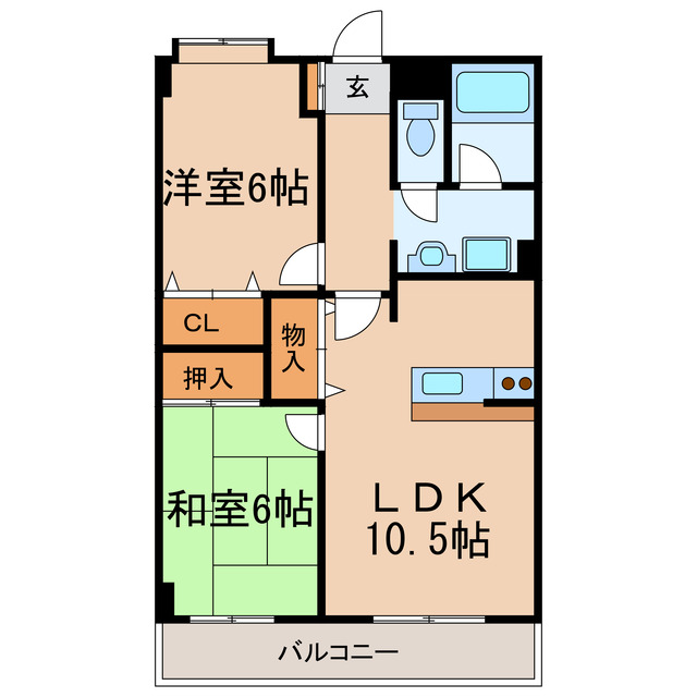 ＨＡＫＵＢＩコーポラスの間取り