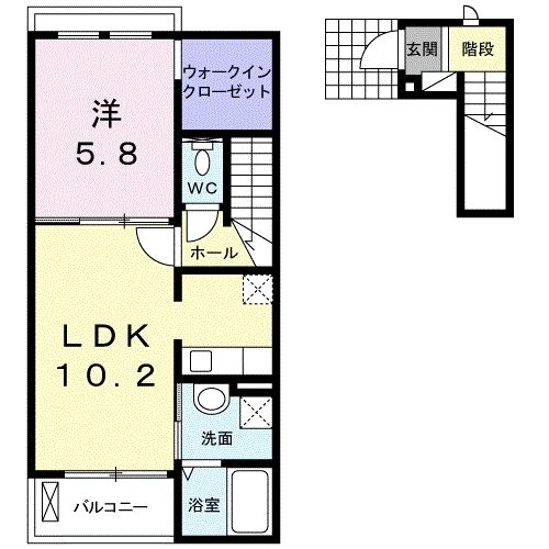 【和歌山市弘西のアパートの間取り】