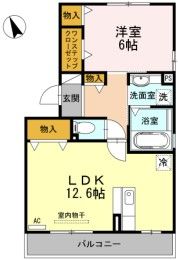 豊橋市春日町のアパートの間取り