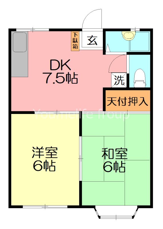 藤沢市亀井野のアパートの間取り