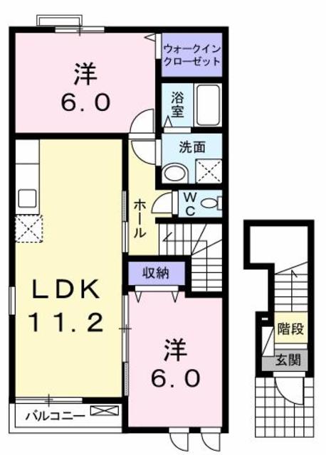 駿東郡小山町竹之下のアパートの間取り