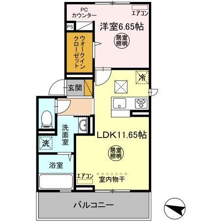 成田市公津の杜のアパートの間取り