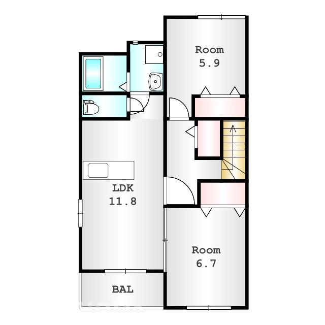 吾妻郡中之条町大字伊勢町のアパートの間取り
