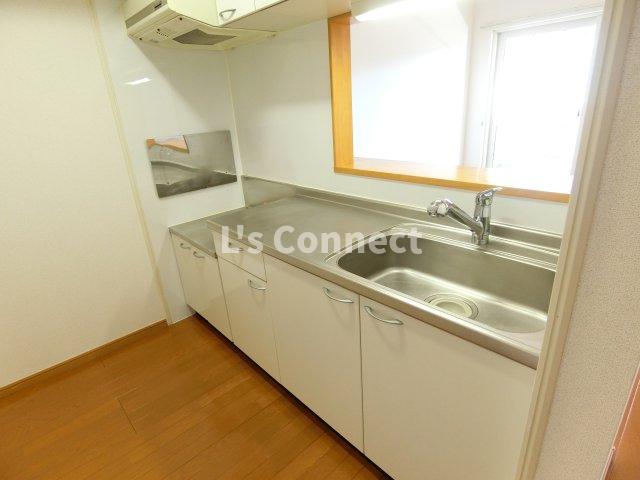 キッチン　２口ガスコンロ設置可能な対面キッチンです。