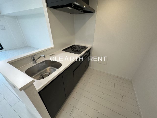 キッチン　グリル付き３口システムキッチン