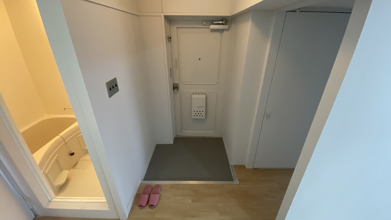 玄関　１号棟のモデルルームの写真です