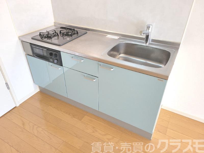 キッチン　２口コンロ＋グリル付きシステムキッチン♪