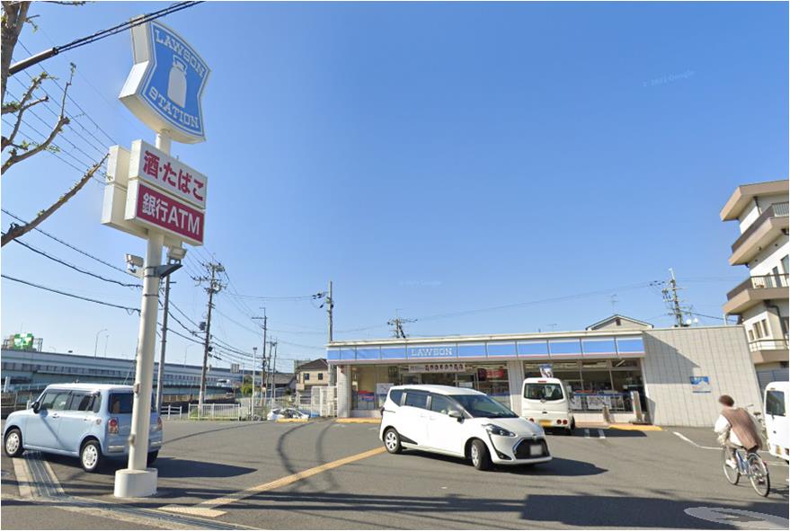 コンビニ　ローソン 東大阪若江北町三丁目店（コンビニ）まで595m