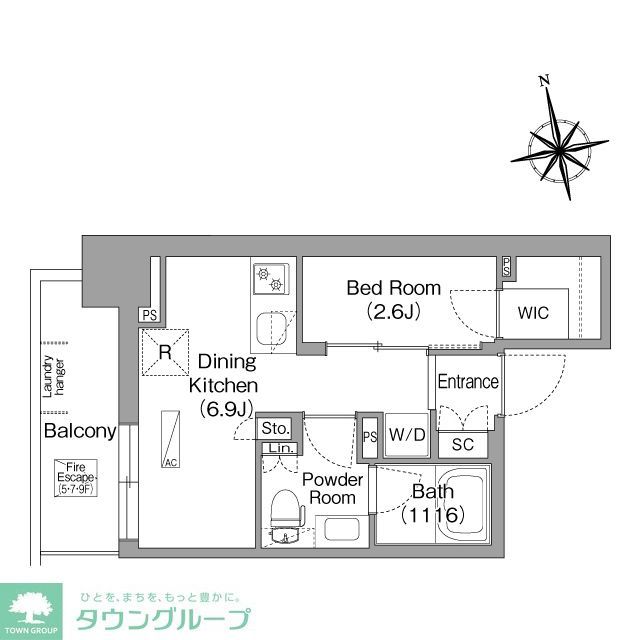 コンフォリア・リヴ門前仲町EASTの間取り写真