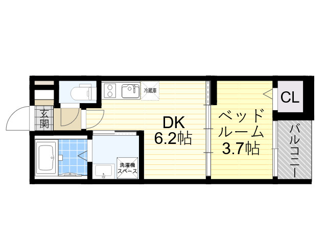 地下鉄今里筋線 鴫野駅 徒歩4分 3階建 築1年の間取り写真